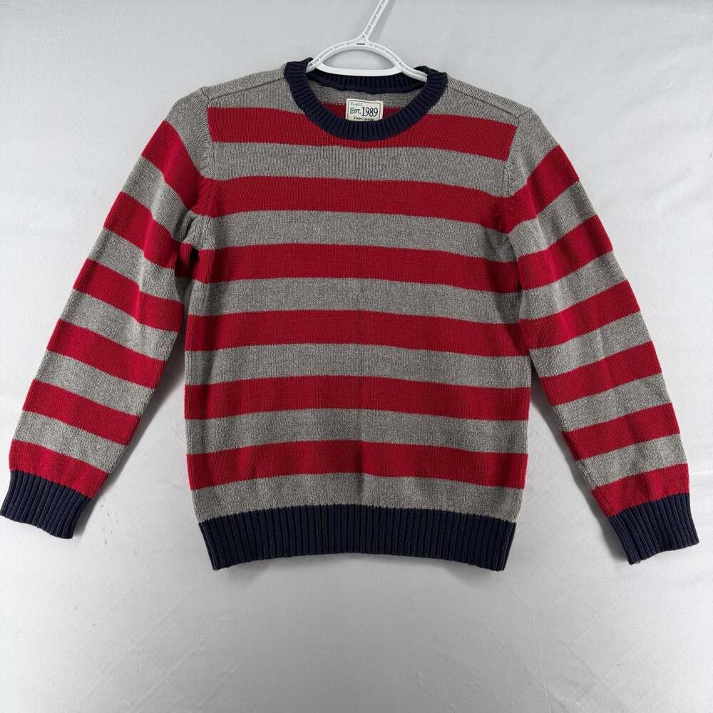 1373 The Children's Place Boys Striped Crew Neck Sweater Size M 7/8